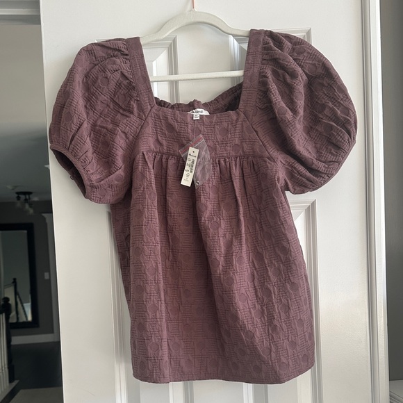 Madewell Textured Puff Sleeve Blouse in Mauve - Picture 1 of 1